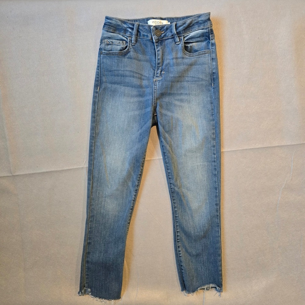 Hidden Jeans Los Angeles High Rise Skinny Raw Hem Medium Wash Denim HD1602H-M 26